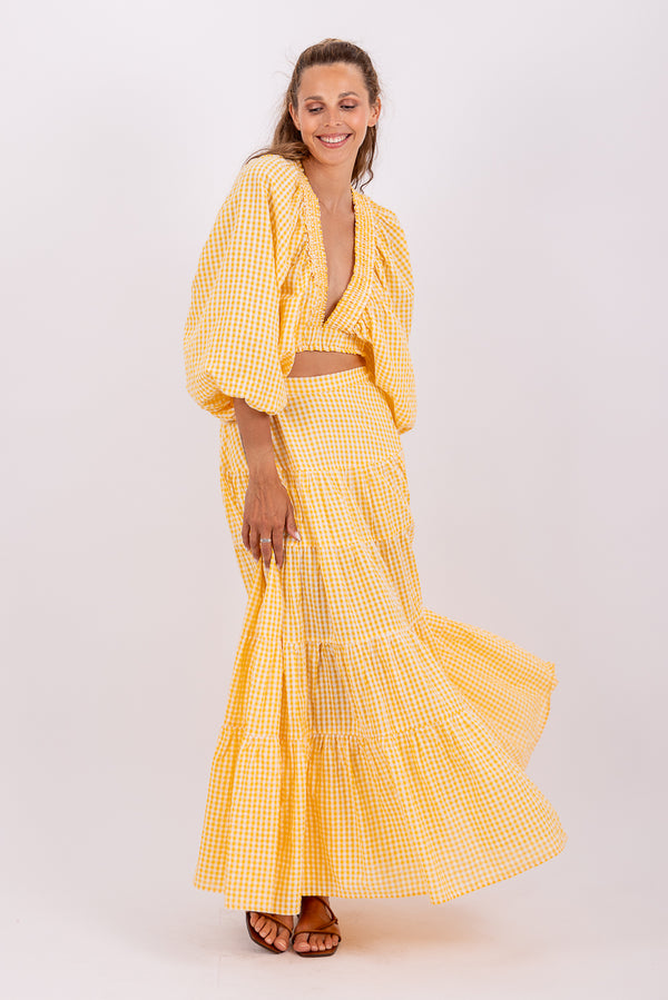 ALICIA TOP GINGHAM YELLOW