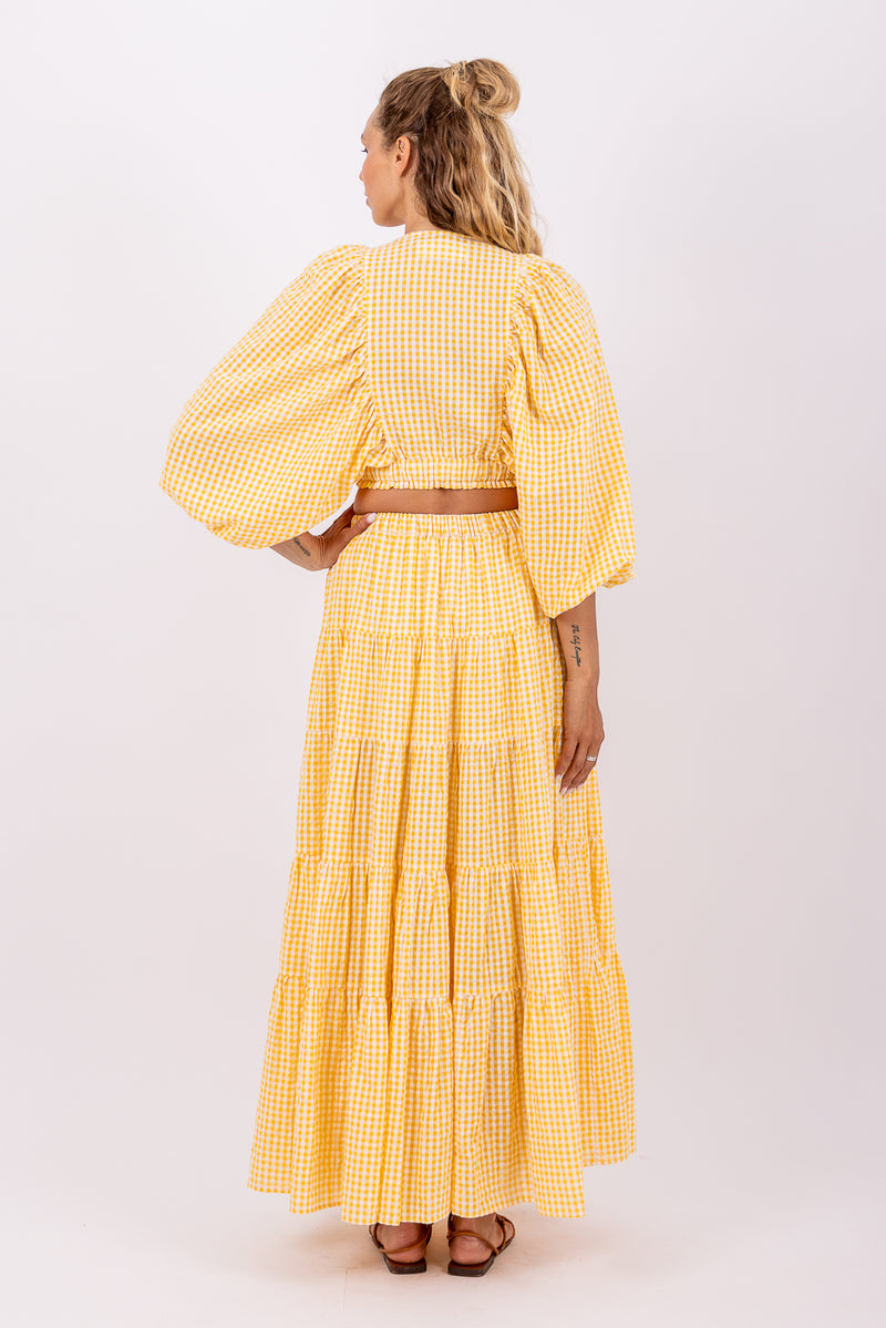 ALICIA TOP GINGHAM YELLOW