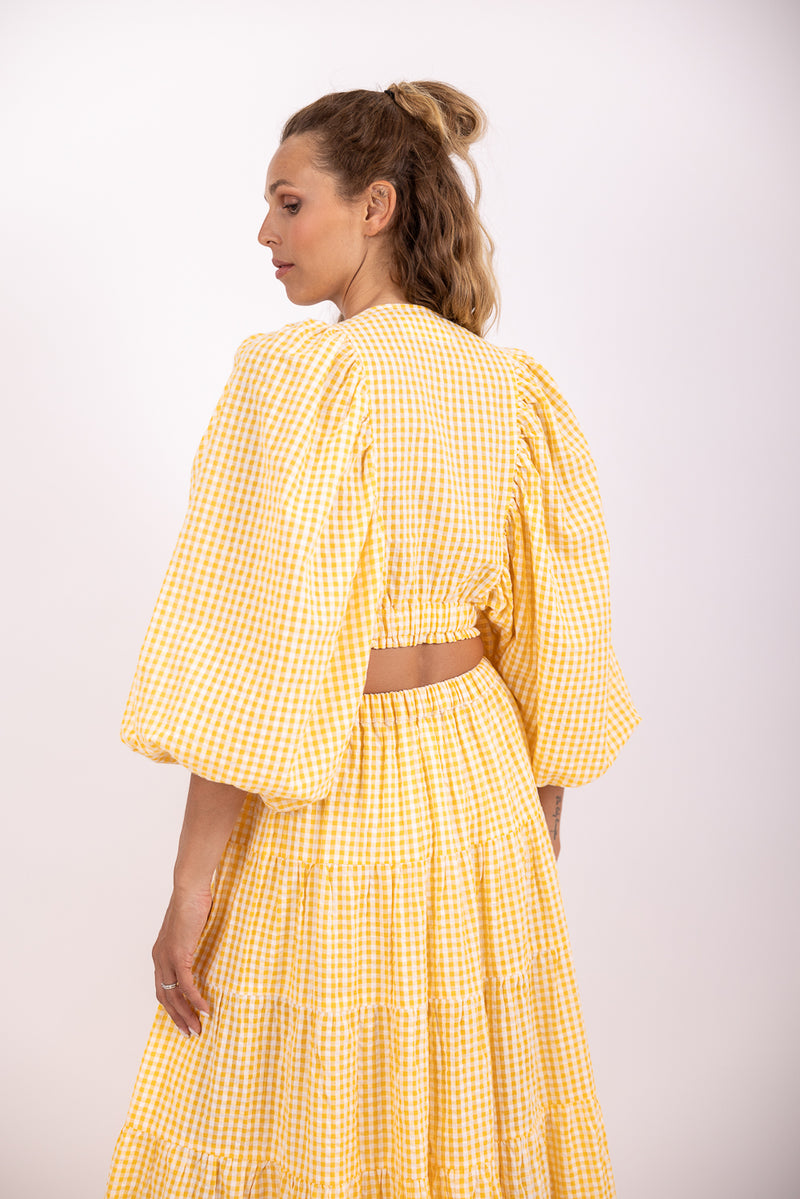 ALICIA TOP GINGHAM YELLOW