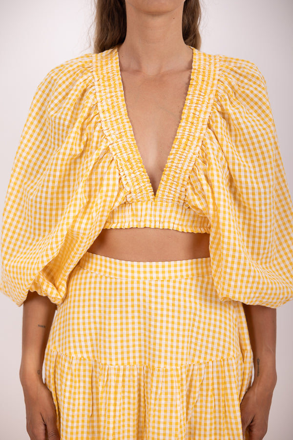 ALICIA TOP GINGHAM YELLOW