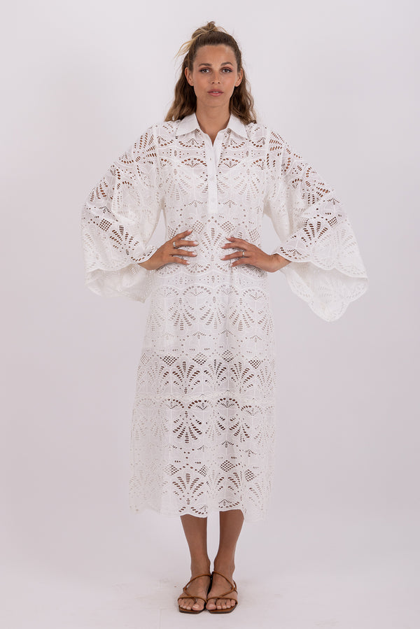 LUPY LONG DRESS EYELET