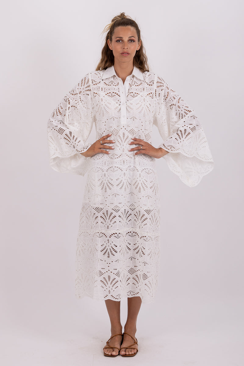 LUPY LONG DRESS EYELET