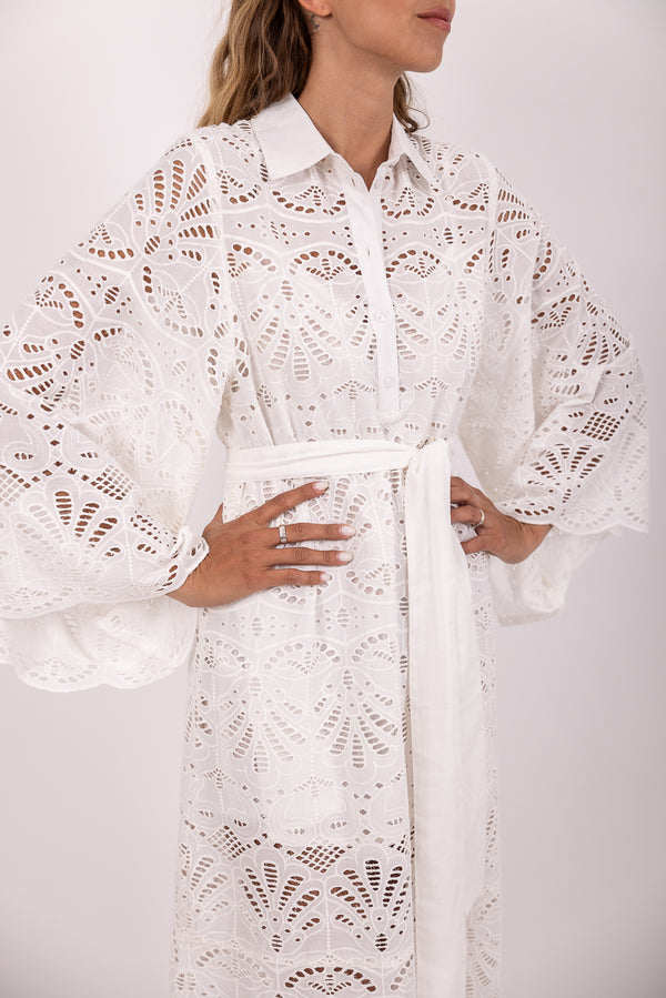 LUPY LONG DRESS EYELET