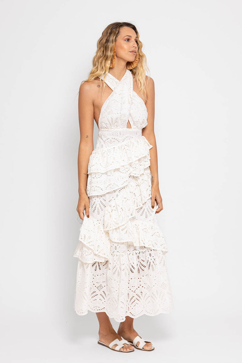 SUZETTE DRESS EYELET WHITE