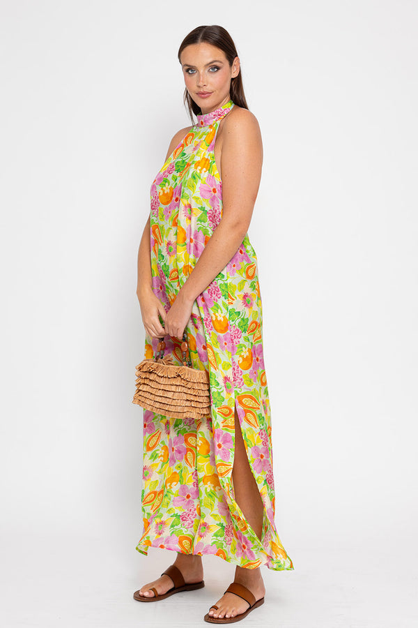 CHLOE LONG DRESS MALLORCA PRINT