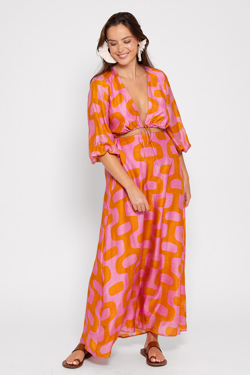 KIM LONG DRESS LIMA PRINT