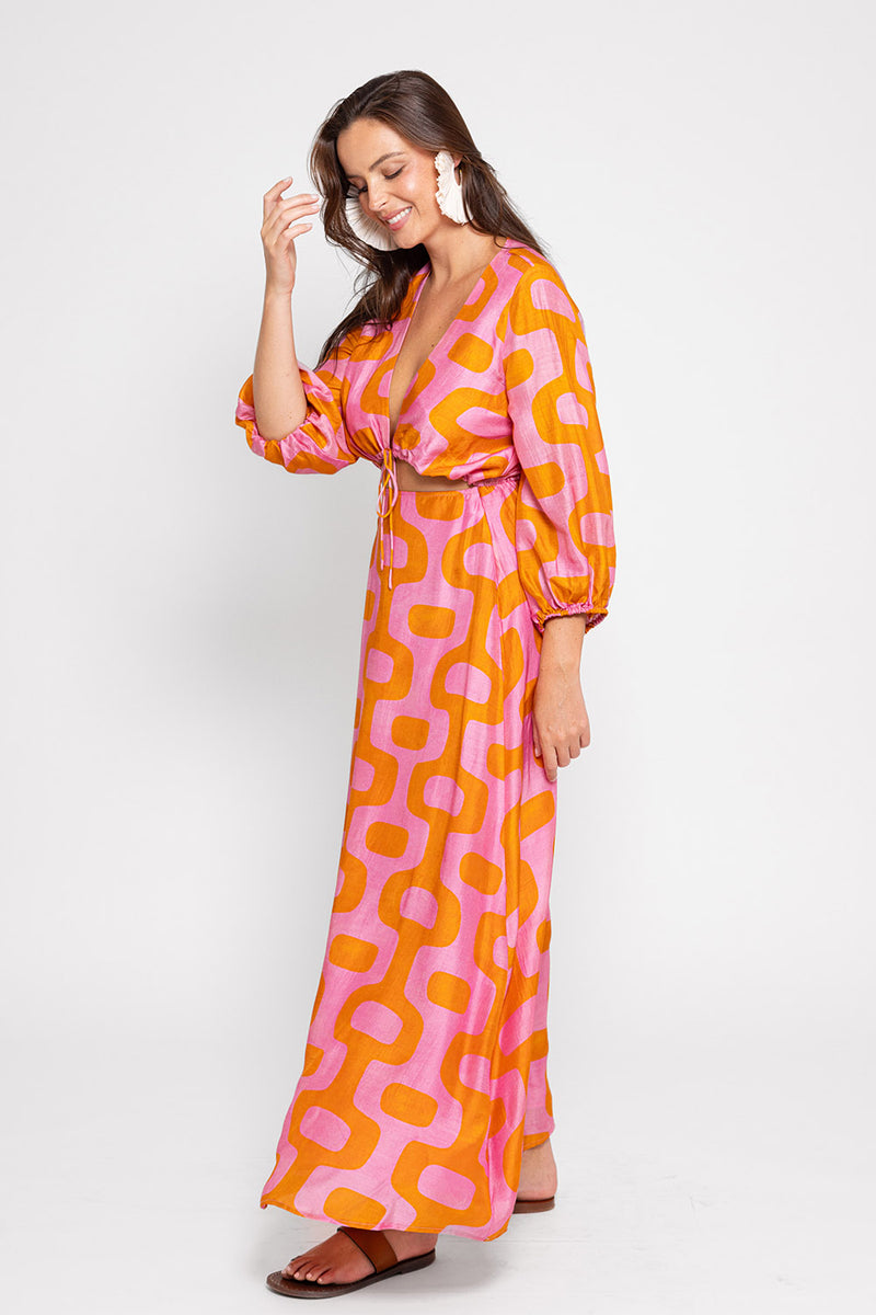 KIM LONG DRESS LIMA PRINT