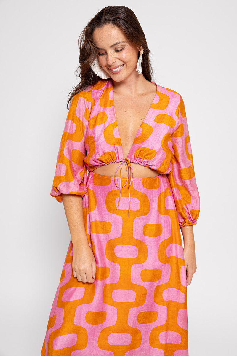 KIM LONG DRESS LIMA PRINT