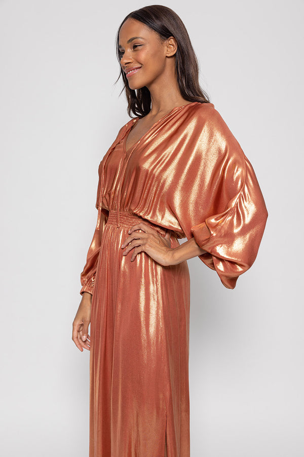 TIANNA LONG DRESS TORINO TERRACOTTA