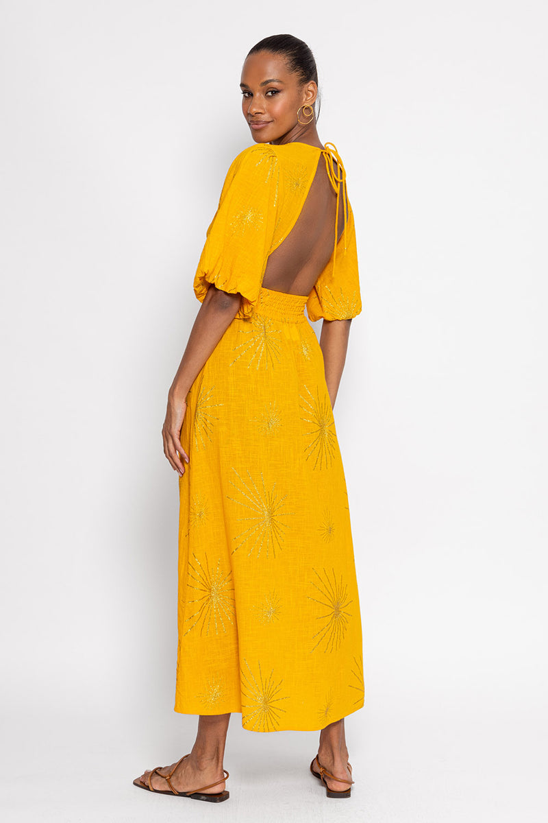 AURELIE LONG DRESS SEVILLA YELLOW