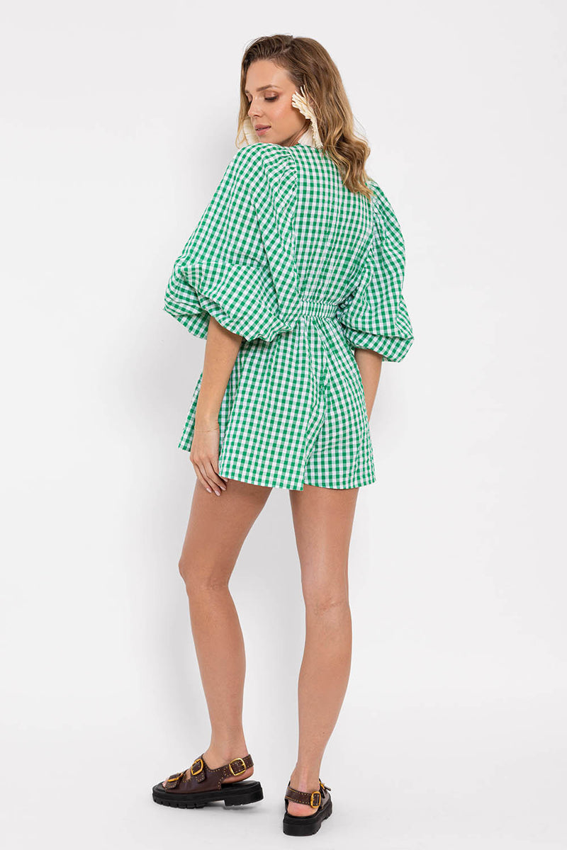ALICIA JUMPSUIT GINGHAM GREEN