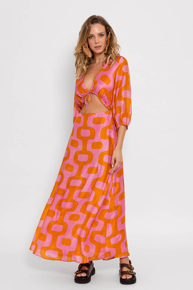 KIM LONG DRESS LIMA PRINT