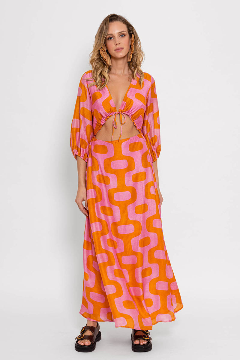 KIM LONG DRESS LIMA PRINT