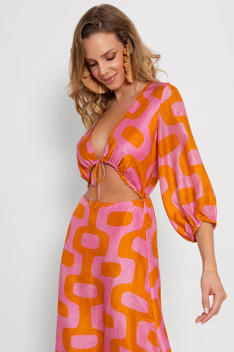 KIM LONG DRESS LIMA PRINT