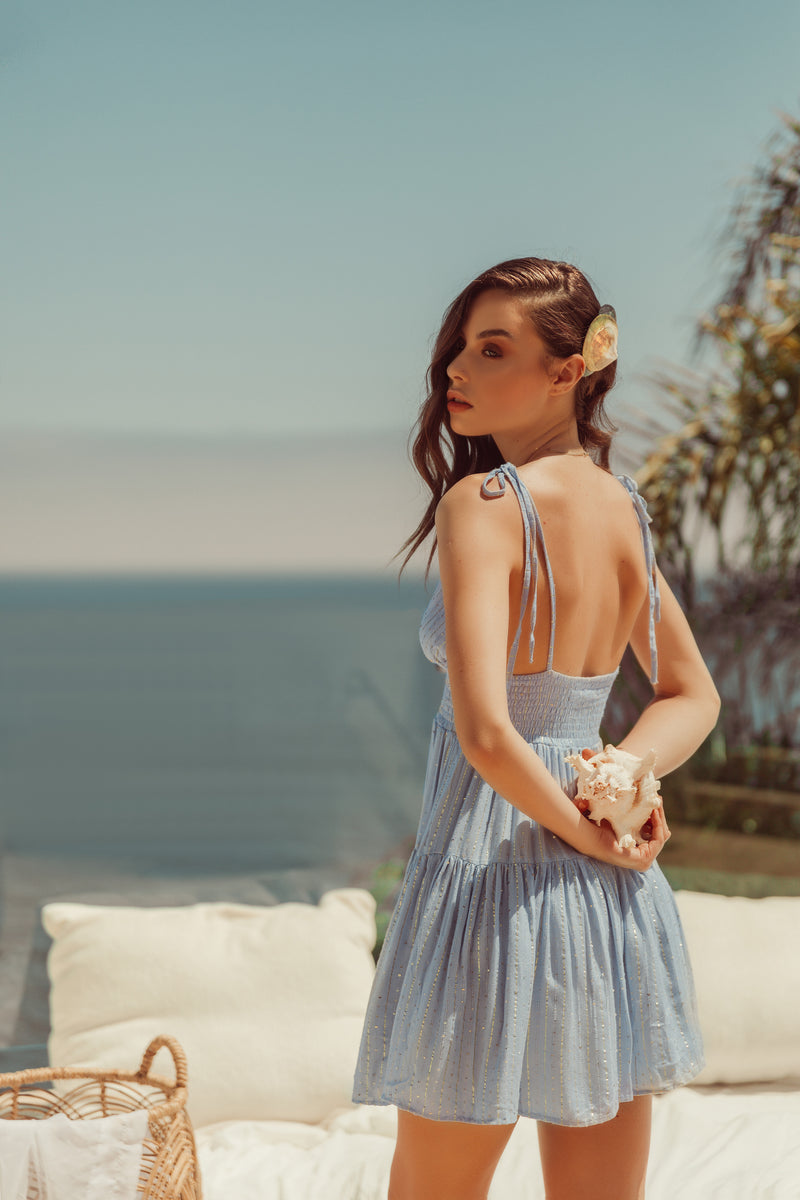 YOLANDA SHORT DRESS ROMA THERAPY BLUE
