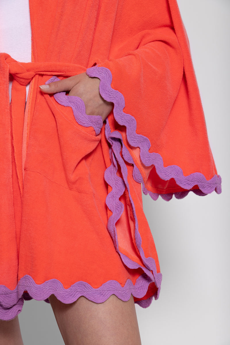 PAOLA COVER UP TERRY NEON CORAL