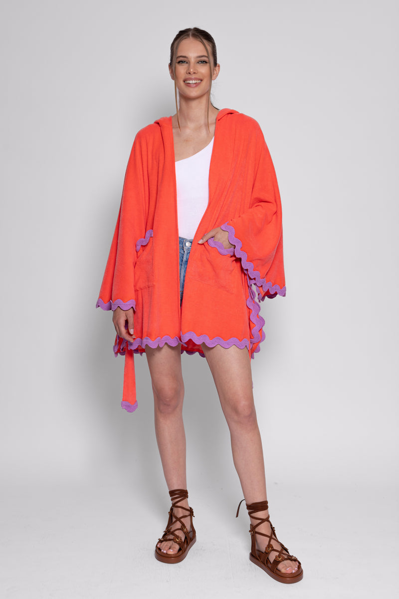 PAOLA COVER UP TERRY NEON CORAL